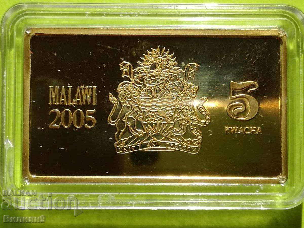 5 Kwacha 2005 Malawi ''USS Missouri'' Dovada