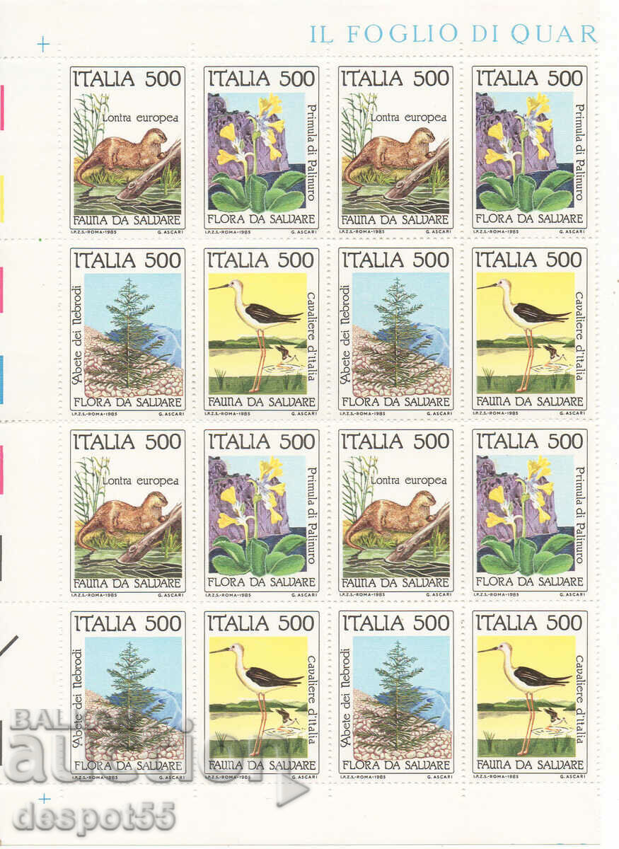 1985. Italy. Nature protection. Block sheet.