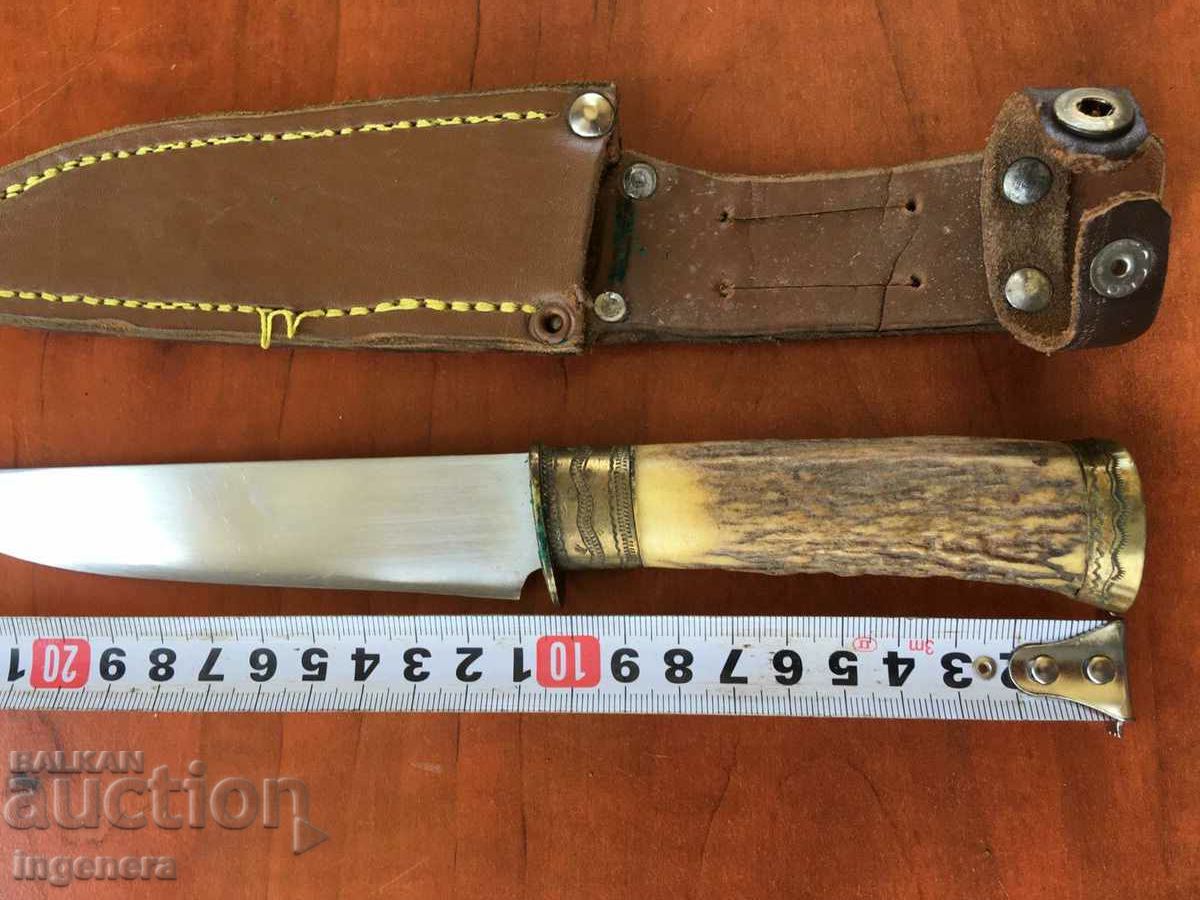 KNIFE BLADE HUNTING KNIFE HORN COLORED - 6 KNIFE BLADE HUNTING KNIFE HORN COLORED - 6