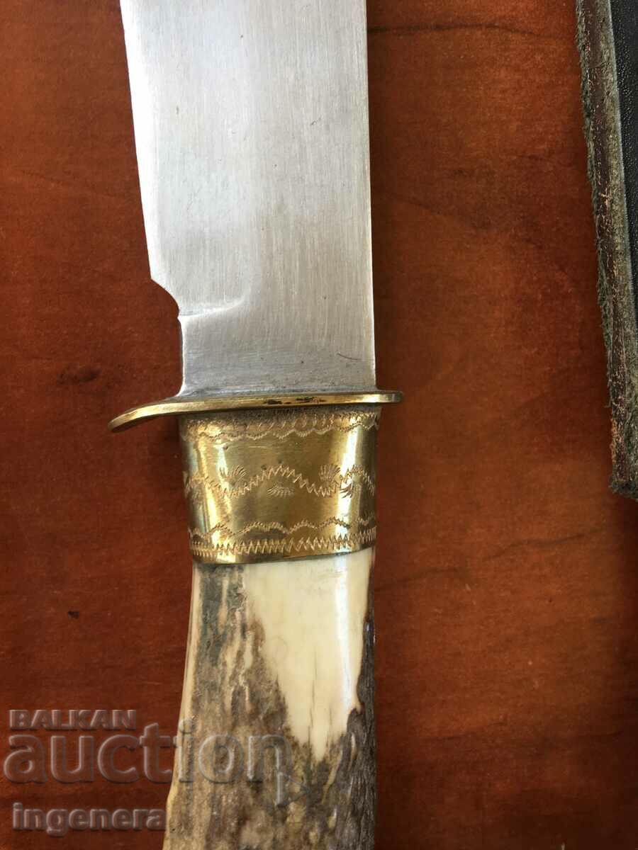 Auction KNIFE BLADE HUNTING KNIFE HORN COLORED Auction KNIFE BLADE HUNTING KNIFE HORN COLORED