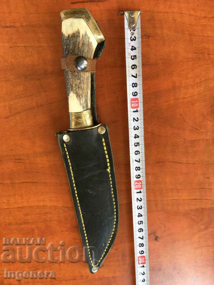 KNIFE BLADE HUNTING KNIFE HORN COLORED - 5 KNIFE BLADE HUNTING KNIFE HORN COLORED - 5