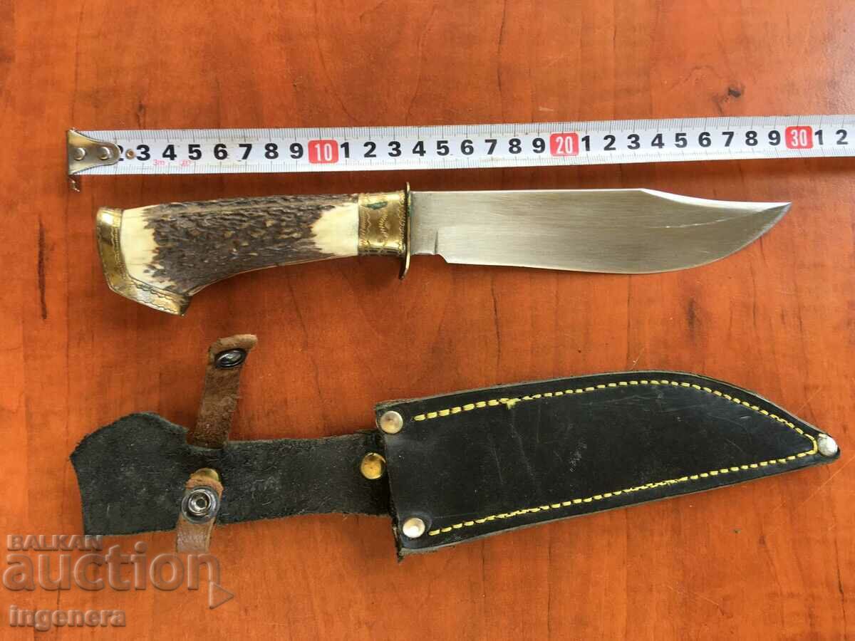 KNIFE BLADE HUNTING KNIFE HORN COLORED - 6 KNIFE BLADE HUNTING KNIFE HORN COLORED - 6