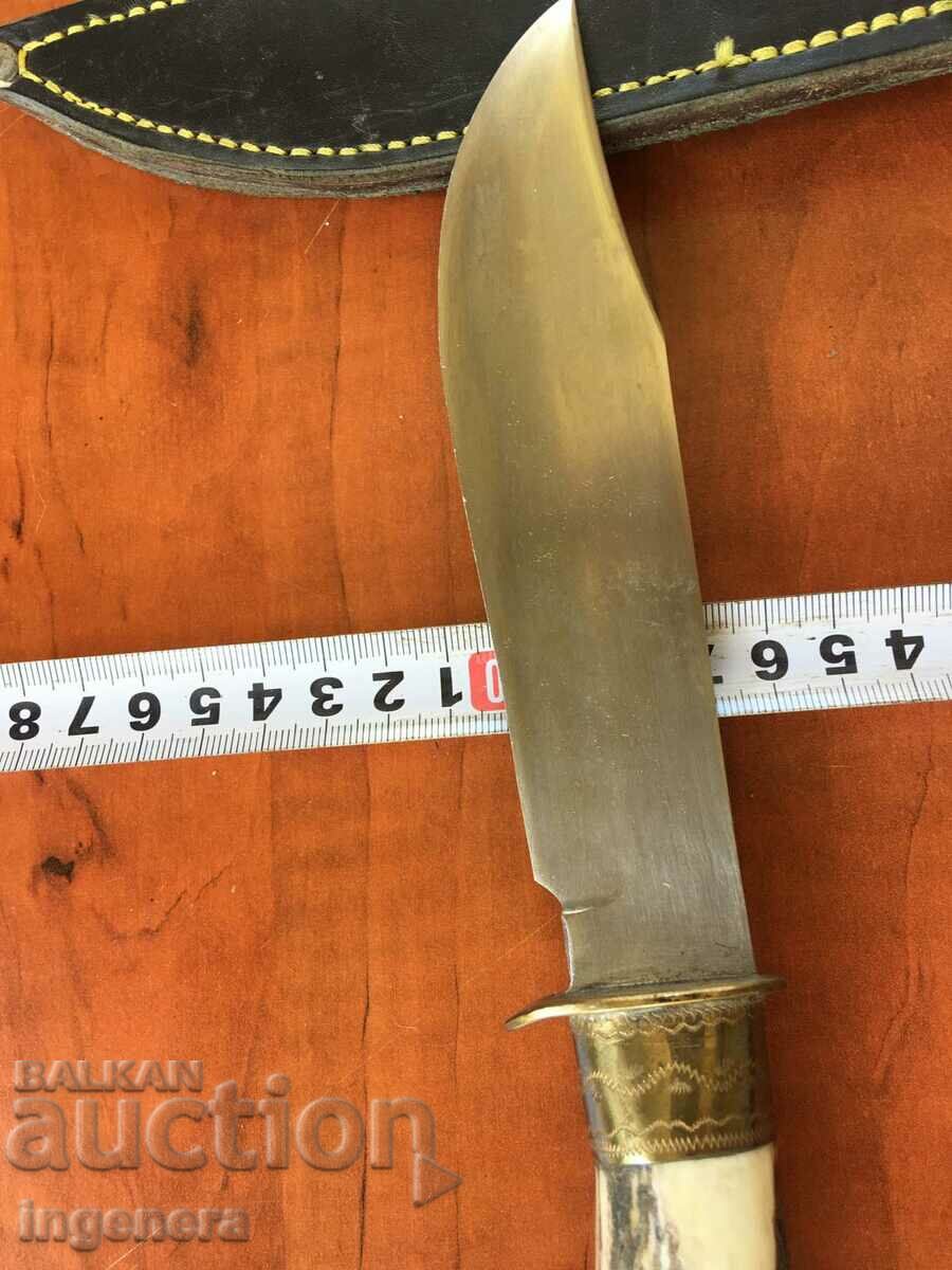 KNIFE BLADE HUNTING KNIFE HORN COLORED - 7 KNIFE BLADE HUNTING KNIFE HORN COLORED - 7