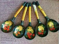 Original wooden painted spoons
