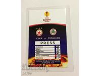 Football ticket/pass CSKA-Cliftonville S.Ireland 2010 LE