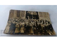 Photo Sofia Men, women and children in front of the church Al. Nevsky 1937