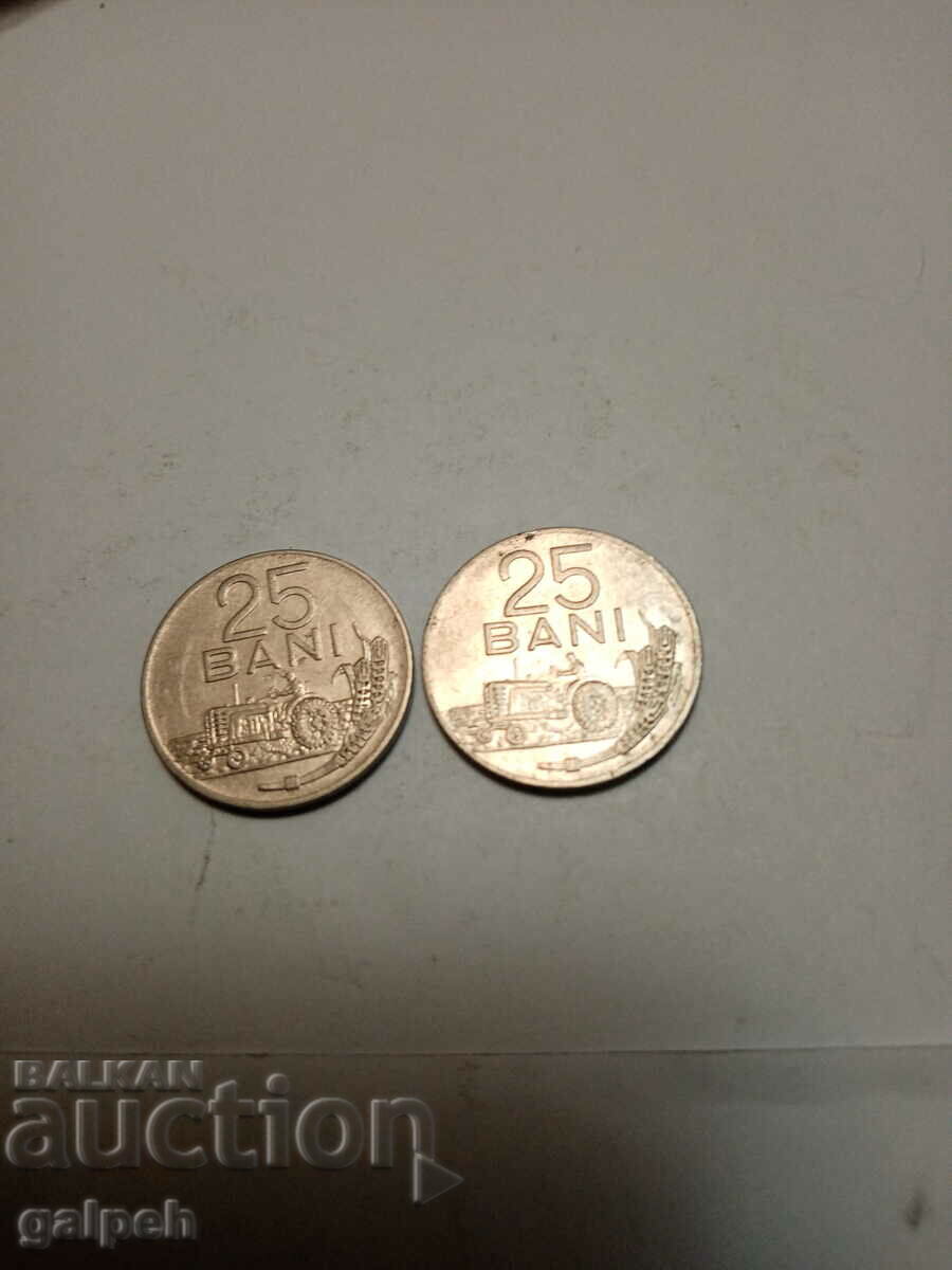 COINS ROMANIA - 25 BANI - 1966 - 2 pcs. - BGN 0.4 with price 0.40 BGN | € 0.20 COINS ROMANIA - 25 BANI - 1966 - 2 pcs. - BGN 0.4 with price 0.40 BGN | € 0.20