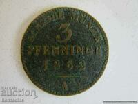 ❗❗Germany, 3 pfenning 1862, uncleaned, patina❗❗