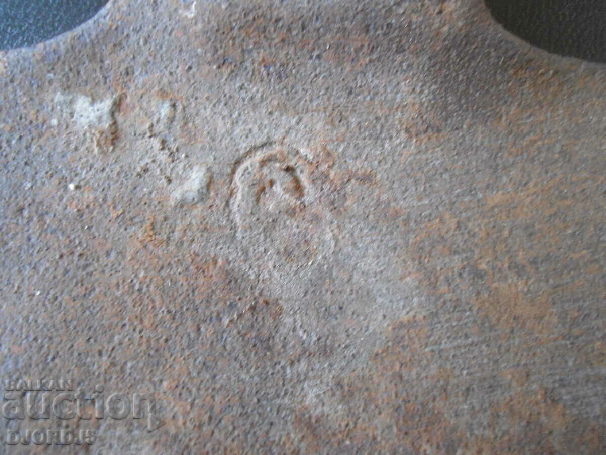 Old forged hoe, marking with price 4.00 BGN | € 2.05