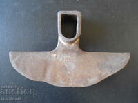 Old forged hoe, marking