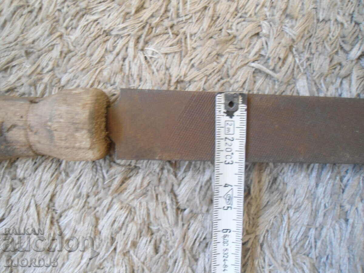 Old hacksaw, markings, wooden handle - 6 Old hacksaw, markings, wooden handle - 6
