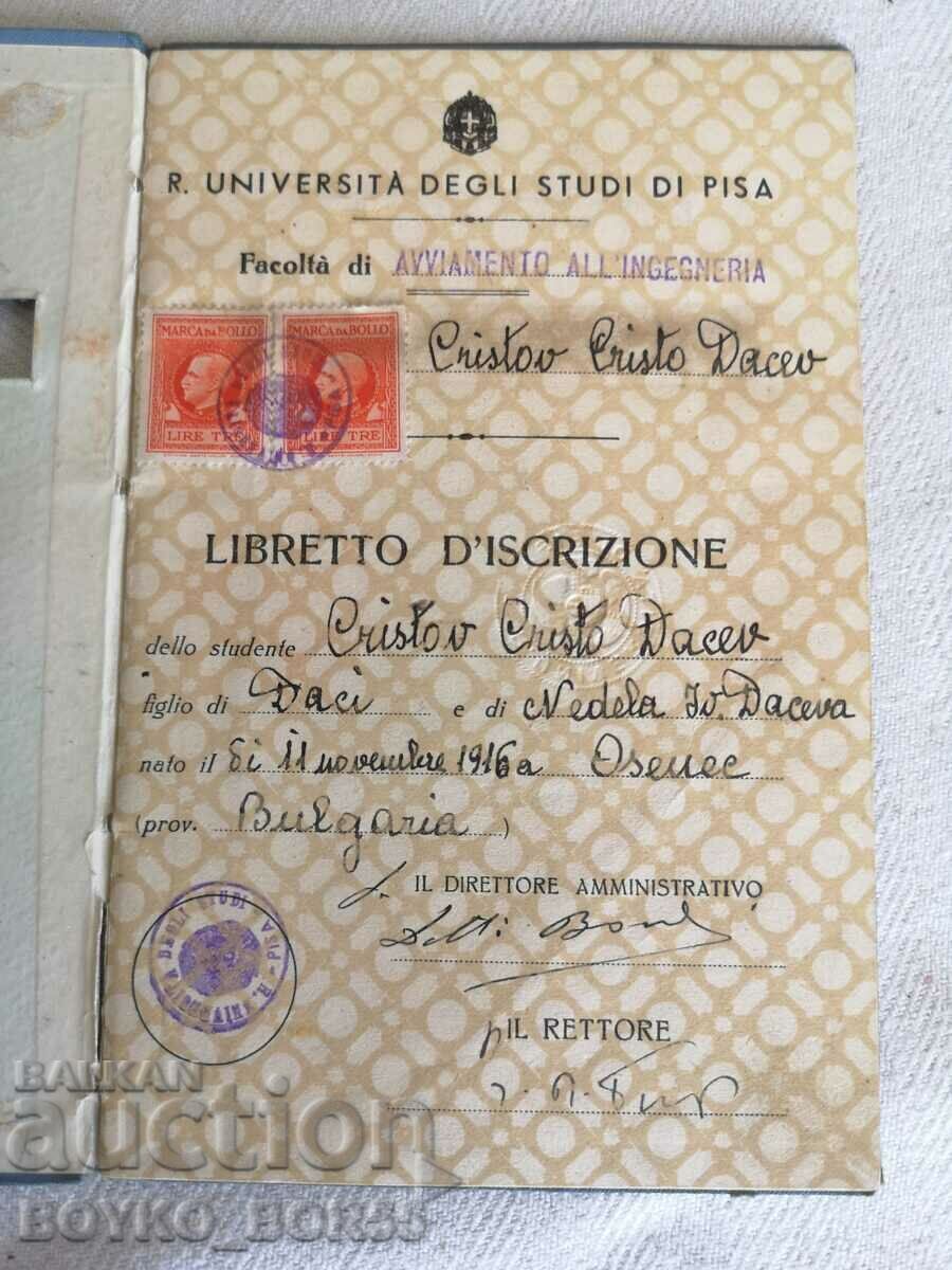 Vintage Original Italian Student Booklet 1935 with price 67.00 BGN | € 34.26 Vintage Original Italian Student Booklet 1935 with price 67.00 BGN | € 34.26