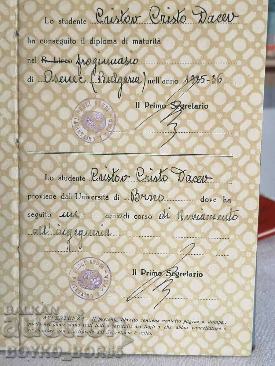 Delivery of Vintage Original Italian Student Booklet 1935 Delivery of Vintage Original Italian Student Booklet 1935