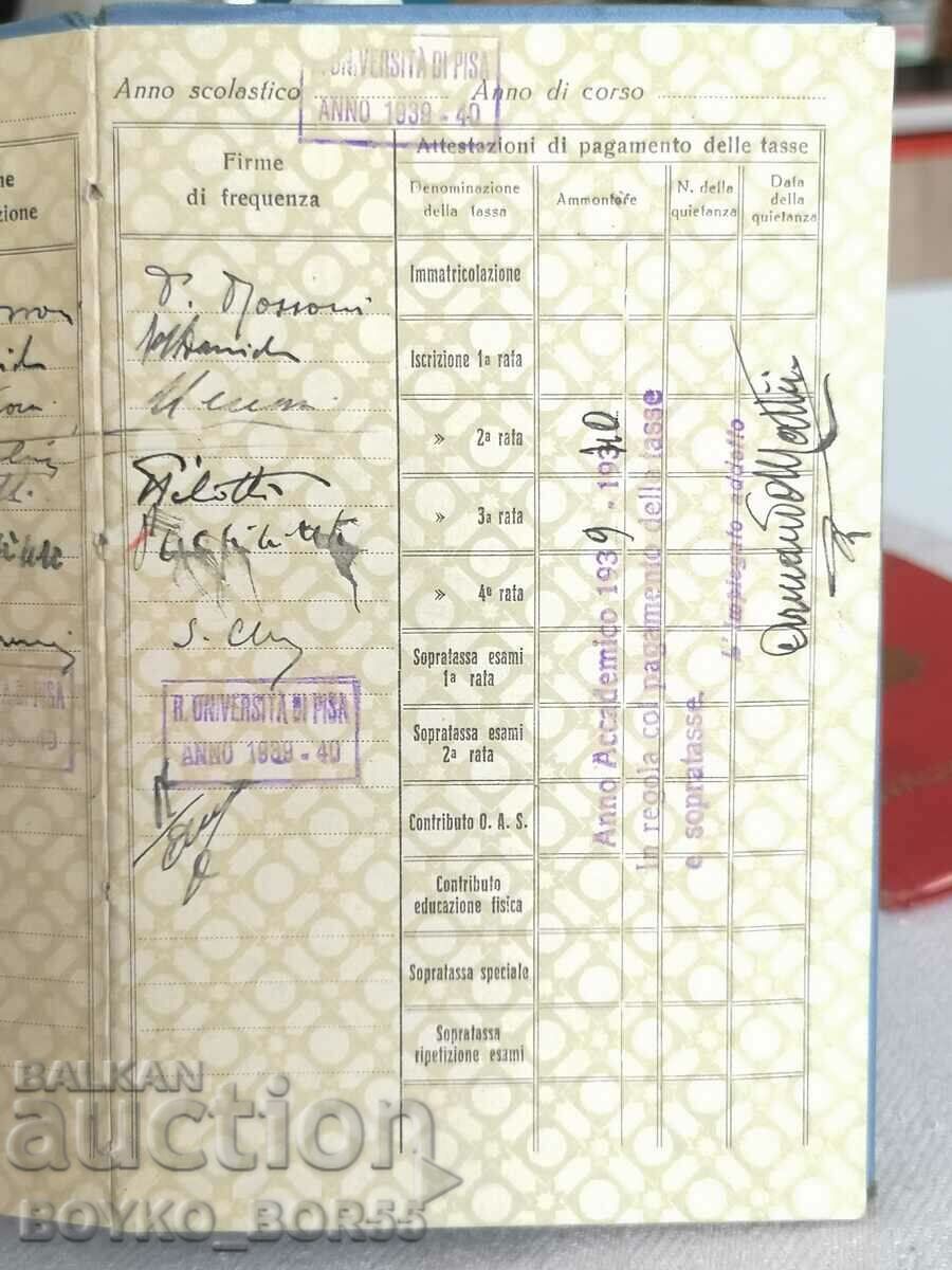 Vintage Original Italian Student Booklet 1935 - 5 Vintage Original Italian Student Booklet 1935 - 5