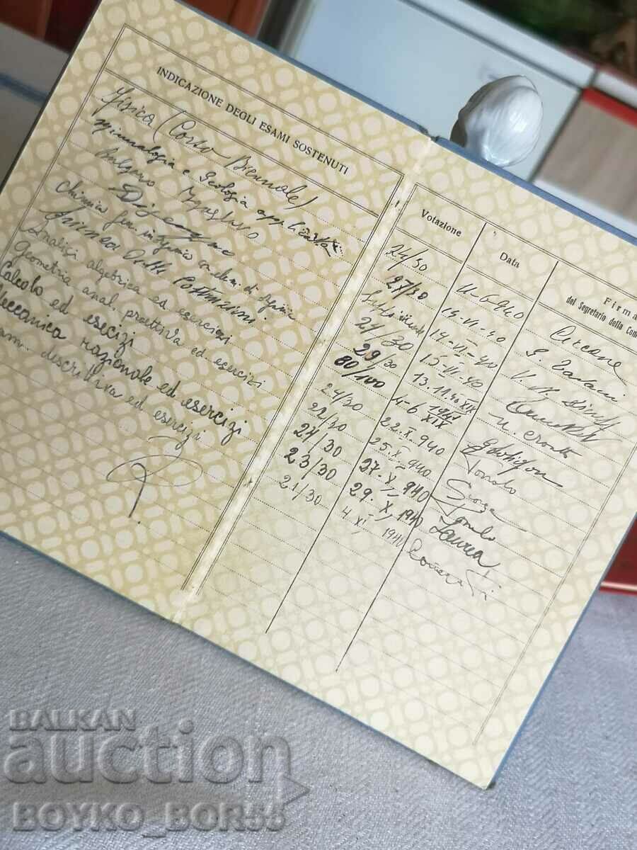 Vintage Original Italian Student Booklet 1935 - 6 Vintage Original Italian Student Booklet 1935 - 6