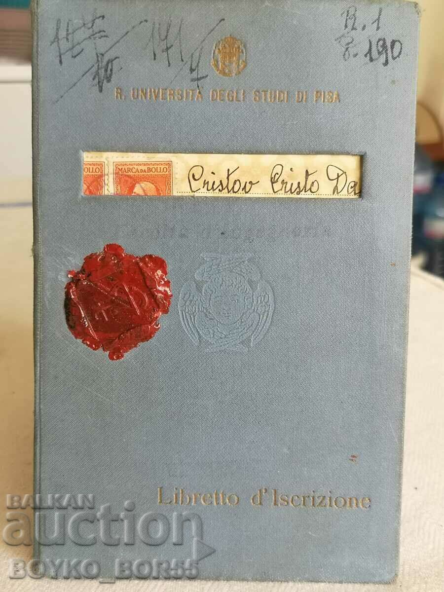 Vintage Original Italian Student Booklet 1935