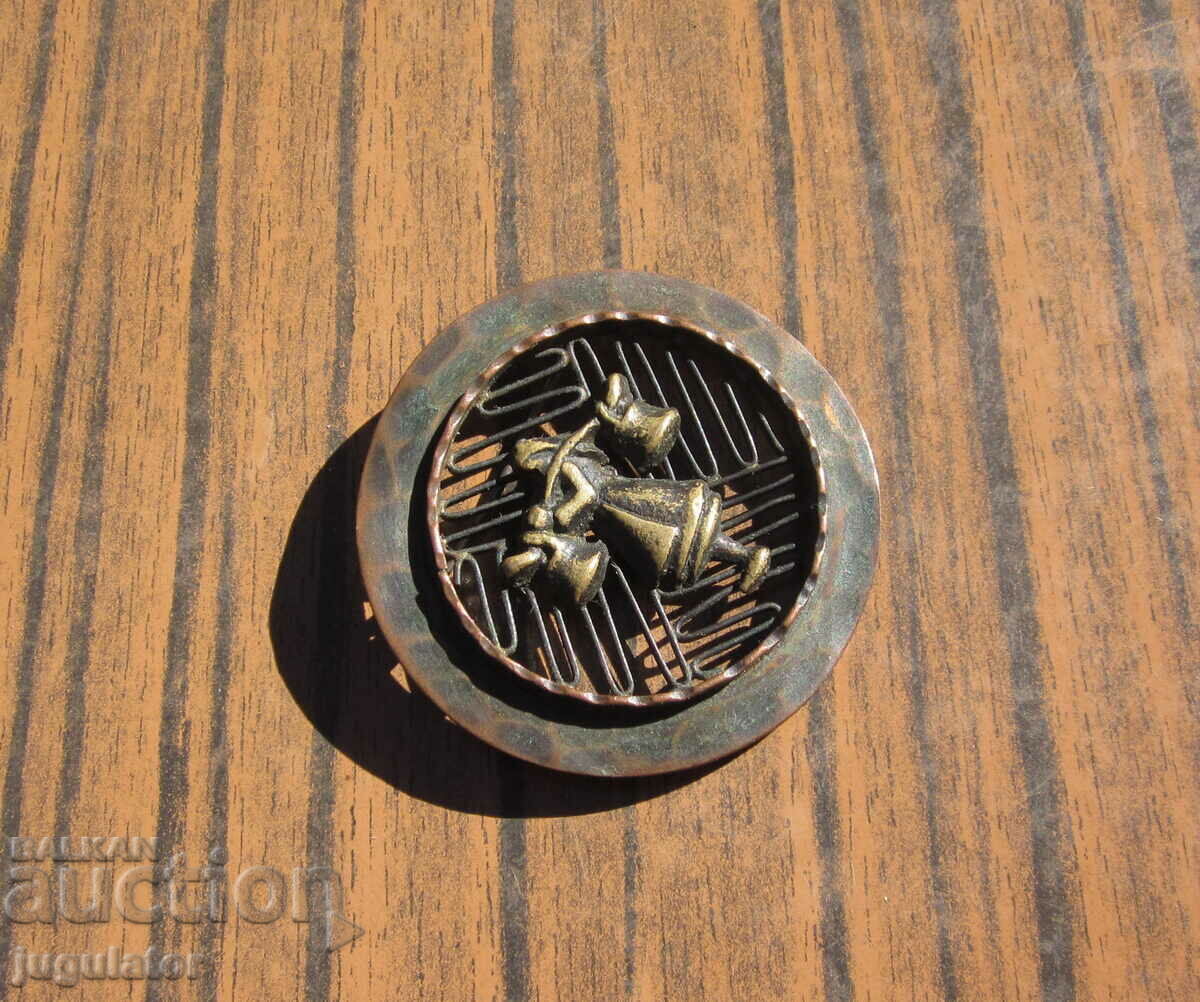 Delivery of Bulgarian Renaissance brooch jewelry woman in folk costume Delivery of Bulgarian Renaissance brooch jewelry woman in folk costume