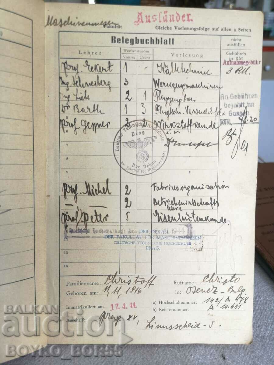 Vintage Original German 3rd Reich Student Book 1944 - 5 Vintage Original German 3rd Reich Student Book 1944 - 5