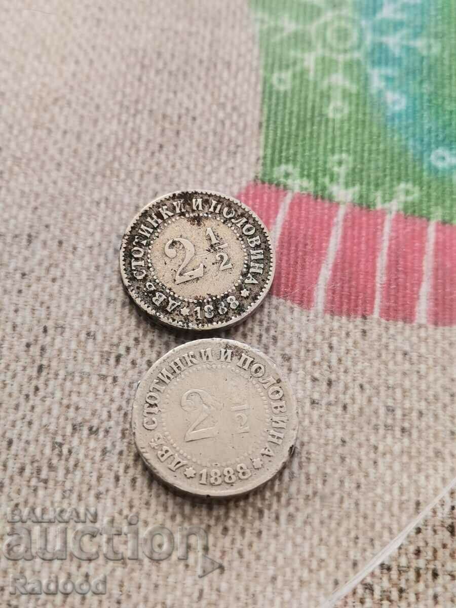 2.5 cents 1888
