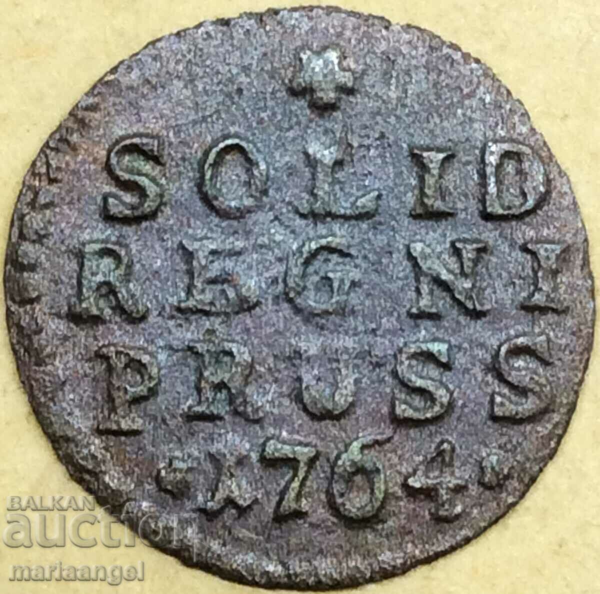 1 солид 1764 Германия Прусия сребро