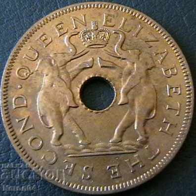 1 penny 1956, Rhodesia and Nielsland