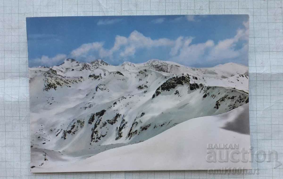 Κάρτα - Πανόραμα Pirin από την κορυφή Todorin