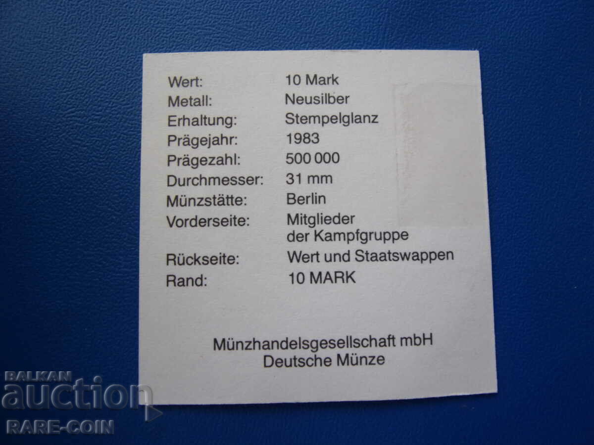 Livrarea RS(43) GDR 10 Timbre 1983 cu certificat UNC Rare