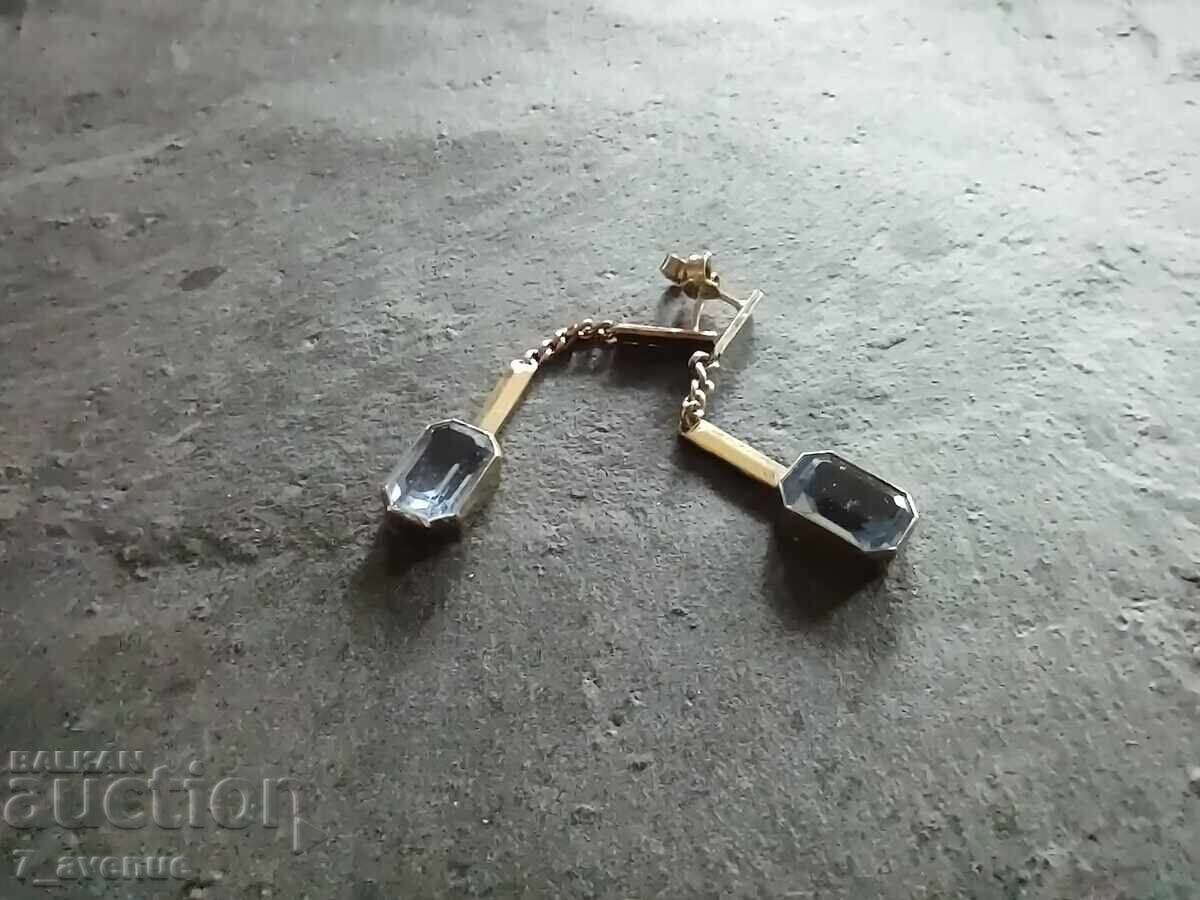 Сребърни обици със син Топаз, позлата 12.12.2025 Сребърни обици със син Топаз, позлата 12.12.2025