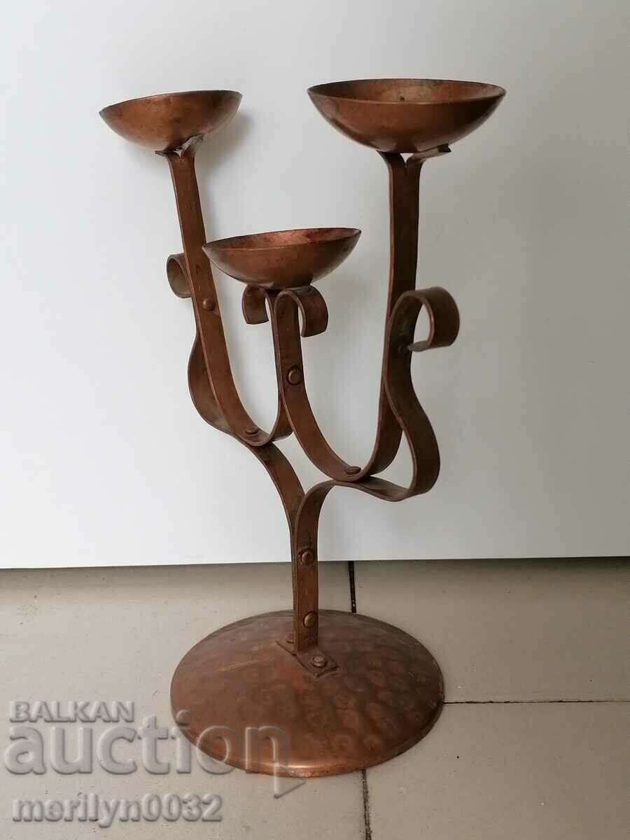 Copper forged candlestick from copper soc period NRB candle with price 58.00 BGN | € 29.65 Copper forged candlestick from copper soc period NRB candle with price 58.00 BGN | € 29.65