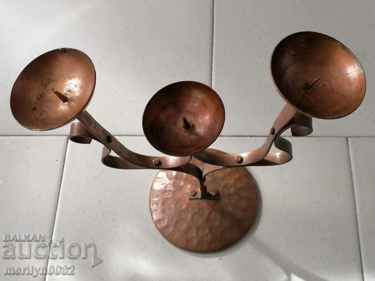 Auction Copper forged candlestick from copper soc period NRB candle Auction Copper forged candlestick from copper soc period NRB candle