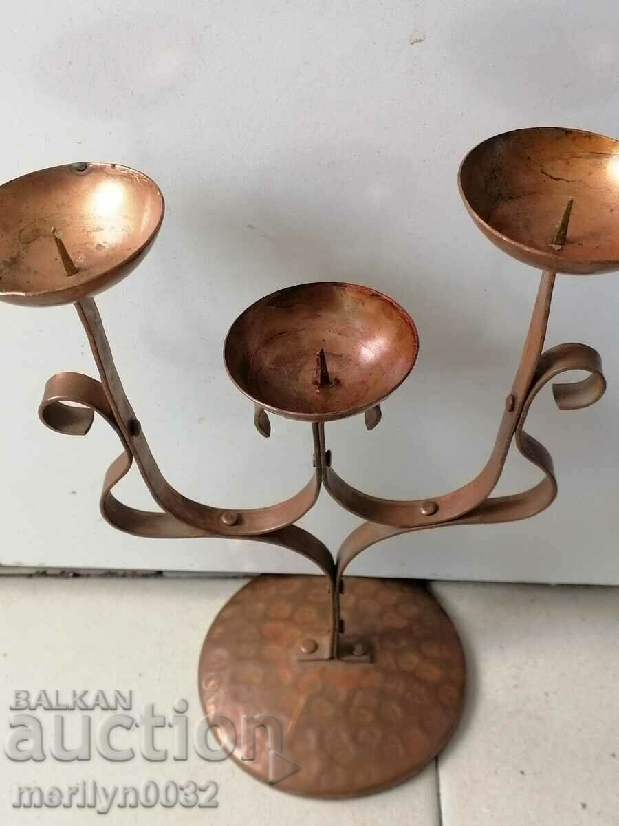 Copper forged candlestick from copper soc period NRB candle - 7 Copper forged candlestick from copper soc period NRB candle - 7