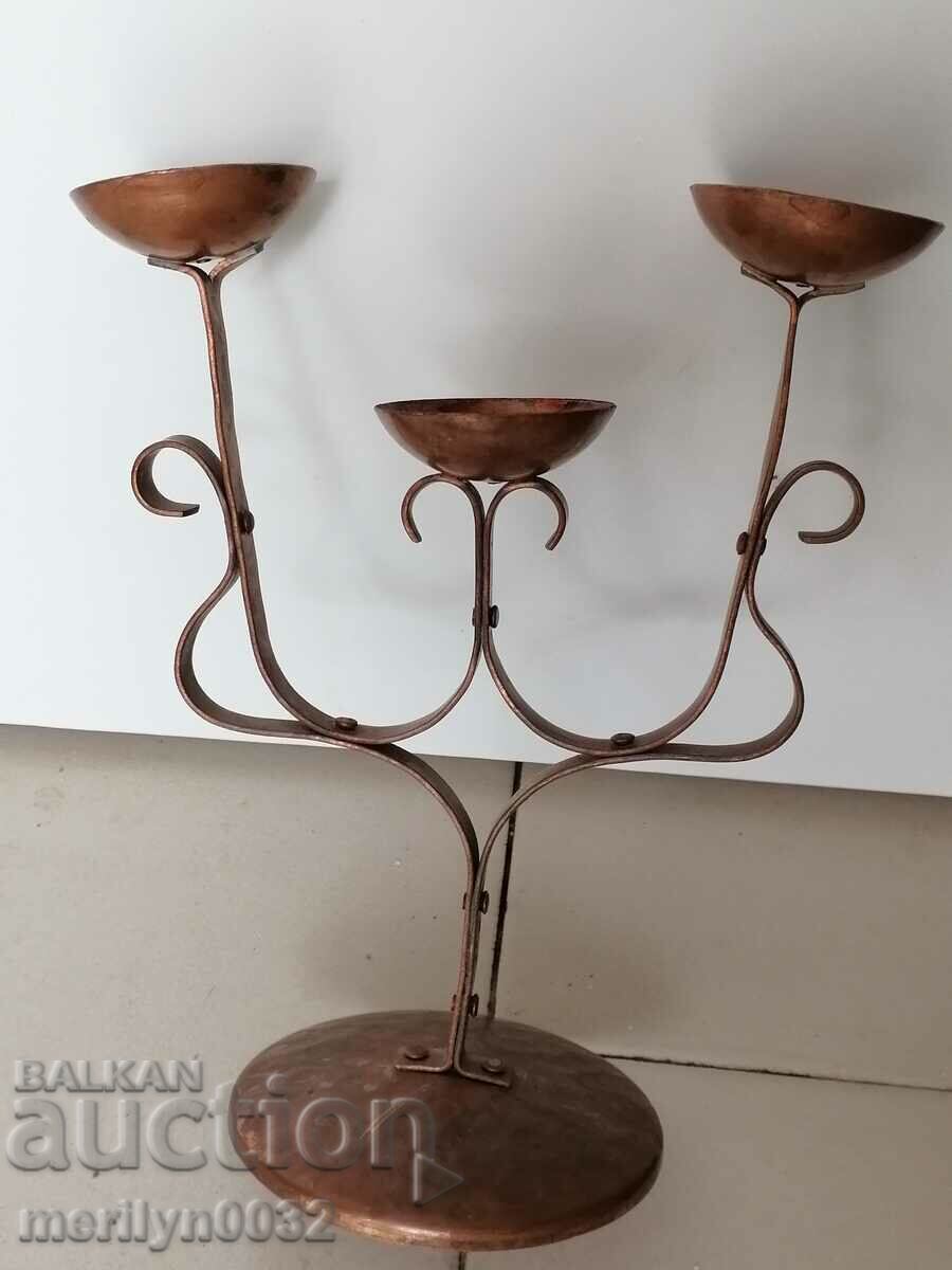 Copper forged candlestick from copper soc period NRB candle