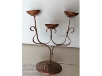 Copper forged candlestick from copper soc period NRB candle