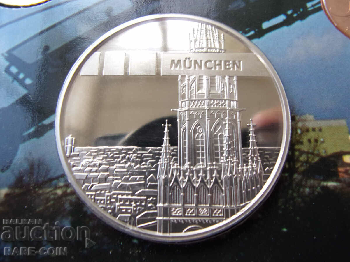 Livrarea RS(43) Munchen Set 8 monede euro 2003 Medalie de argint UNC Rare