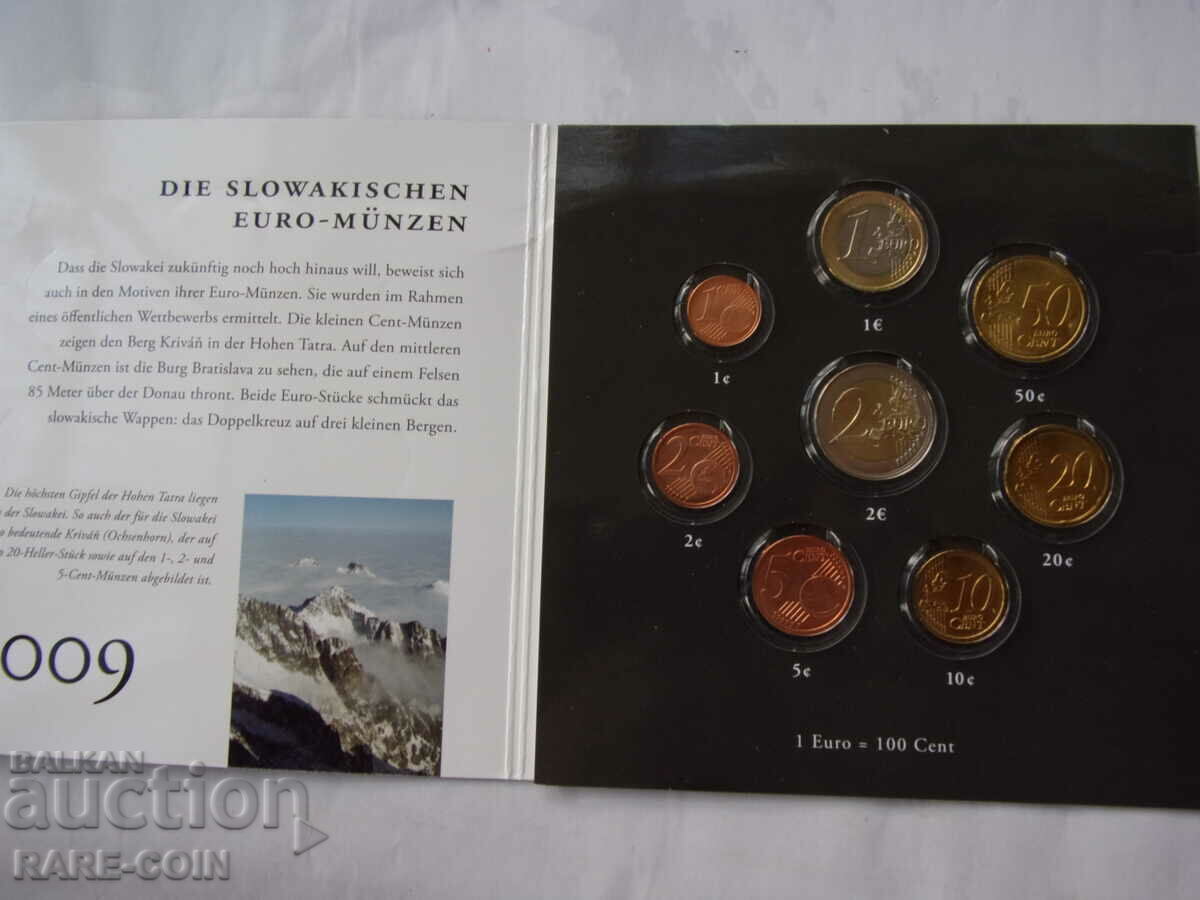 Licitație RS(43) Slovacia Set 8 Monede Euro 2009 UNC Rare