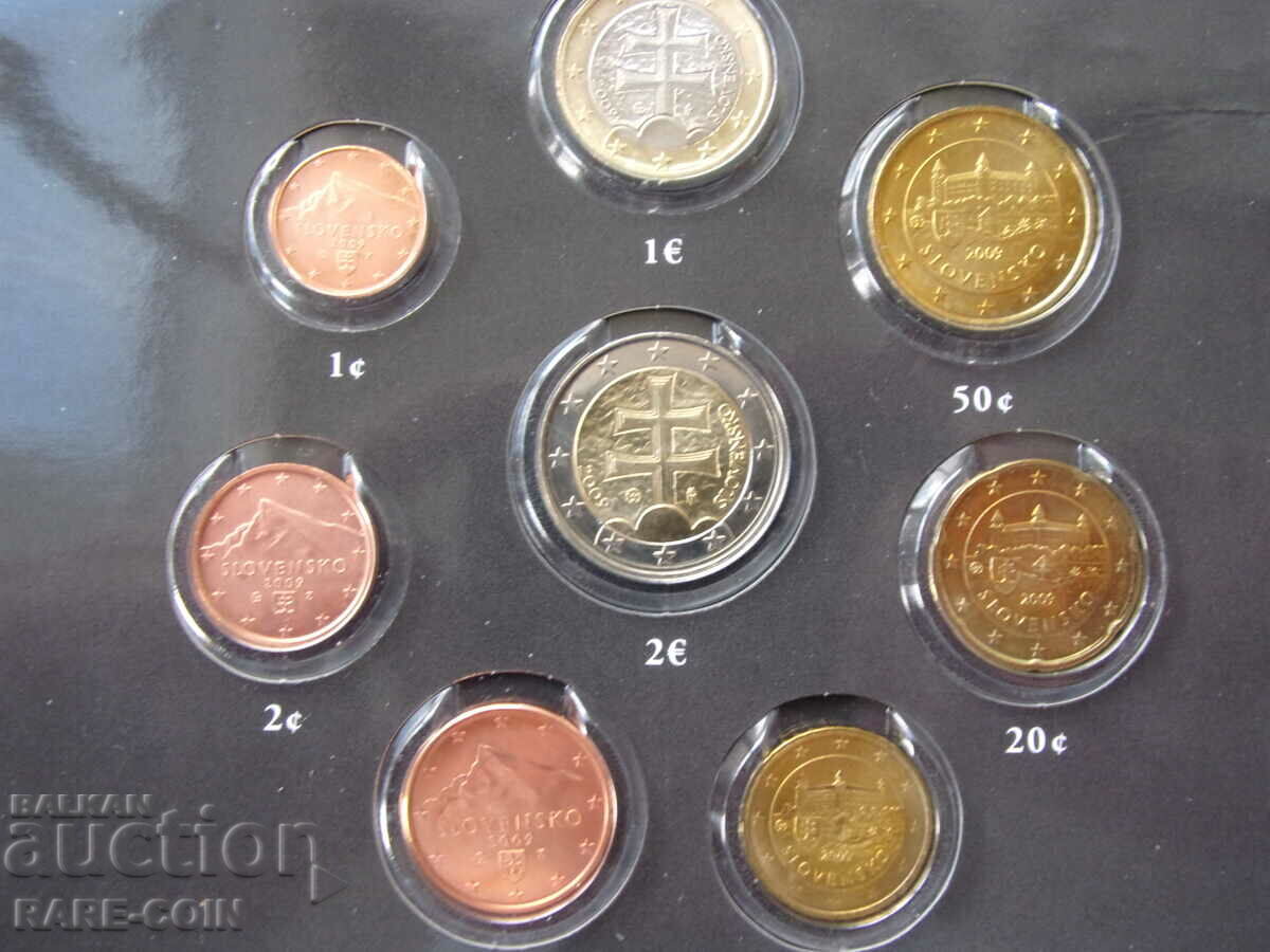 RS(43) Slovacia Set 8 Monede Euro 2009 UNC Rare - 5