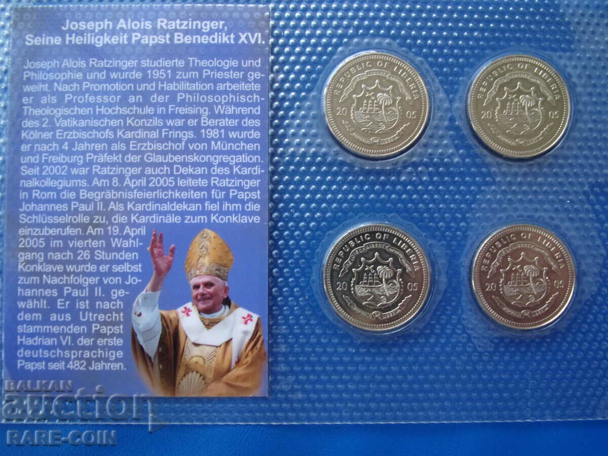 RS(43) Liberia Set 4 x 1 Dollar 2005 Coins 2005 UNC Rare - 6 RS(43) Liberia Set 4 x 1 Dollar 2005 Coins 2005 UNC Rare - 6