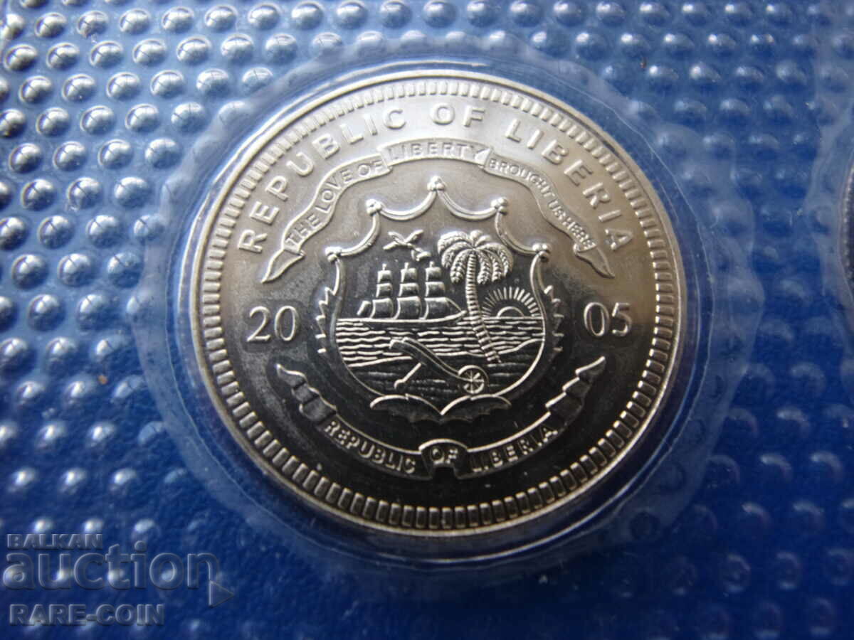 RS(43) Liberia Set 4 x 1 Dollar 2005 Coins 2005 UNC Rare - 7 RS(43) Liberia Set 4 x 1 Dollar 2005 Coins 2005 UNC Rare - 7