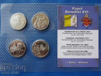 RS(43) Liberia Set 4 x 1 Dollar 2005 Coins 2005 UNC Rare
