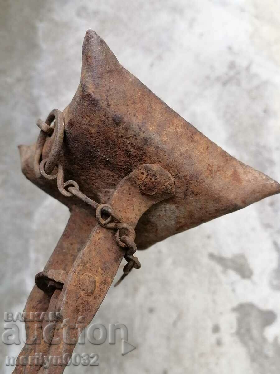 Ancient Candlestick 18th Century Wrought Iron Lamp Primitive - 5 Ancient Candlestick 18th Century Wrought Iron Lamp Primitive - 5