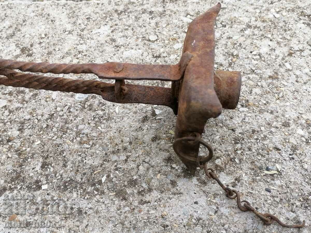 Antique candlestick 18th century wrought iron lamp primitive - 7 Antique candlestick 18th century wrought iron lamp primitive - 7