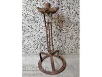 Ancient Candlestick 18th Century Wrought Iron Lamp Primitive