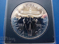 RS(43)  Канада  1  Долар  1982  Сребро 23,32 грама  UNC Rare
