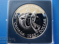 RS(43)  Канада  1  Долар  1983  Сребро 23,32 грама  UNC Rare