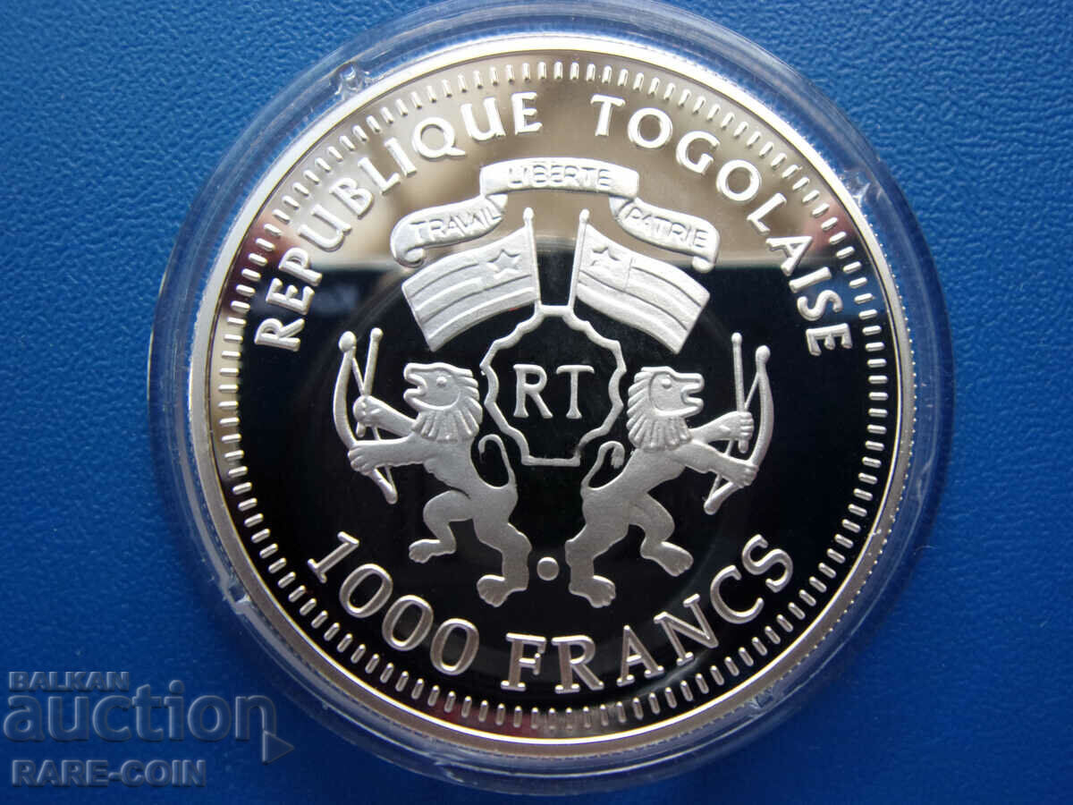 RS(43) Togo 1000 Franci 2007 UNC PROOF Rar cu preț € 58.80 | 115.00 BGN