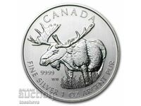 SILVER -1 OUNCE -5 DOLLARS CANADA - 2012 -UNC