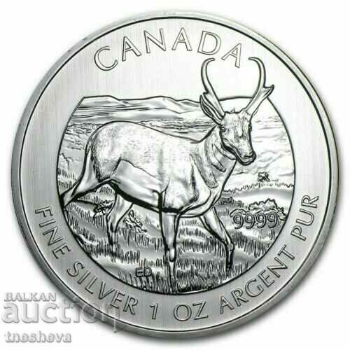 ARGINT -1 UNCIA -5 DOLARI CANADA - 2013 -UNC