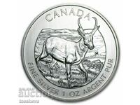 SILVER -1 OUNCE -5 DOLLARS CANADA - 2013 -UNC