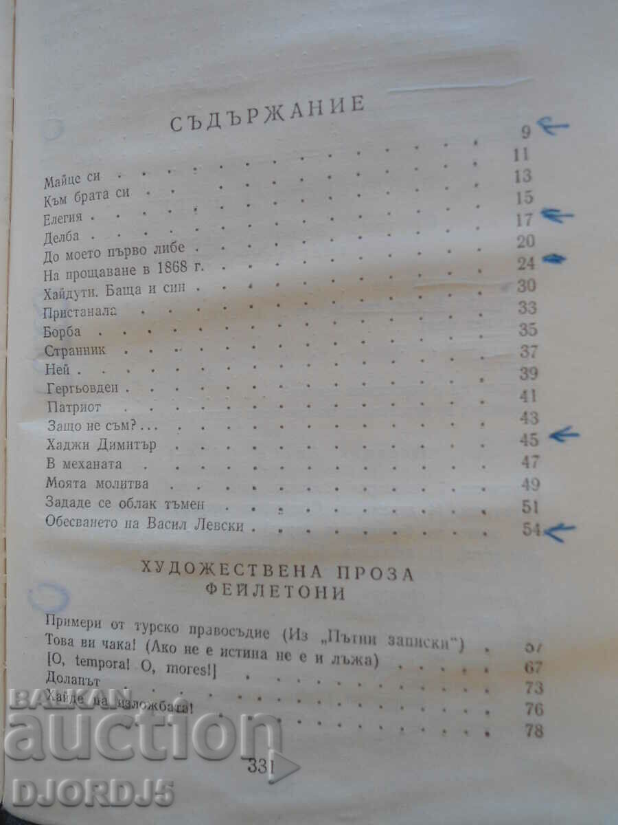 Δημοπρασία Hristo Botev, ποιήματα, δημοσιογραφία, γράμματα
