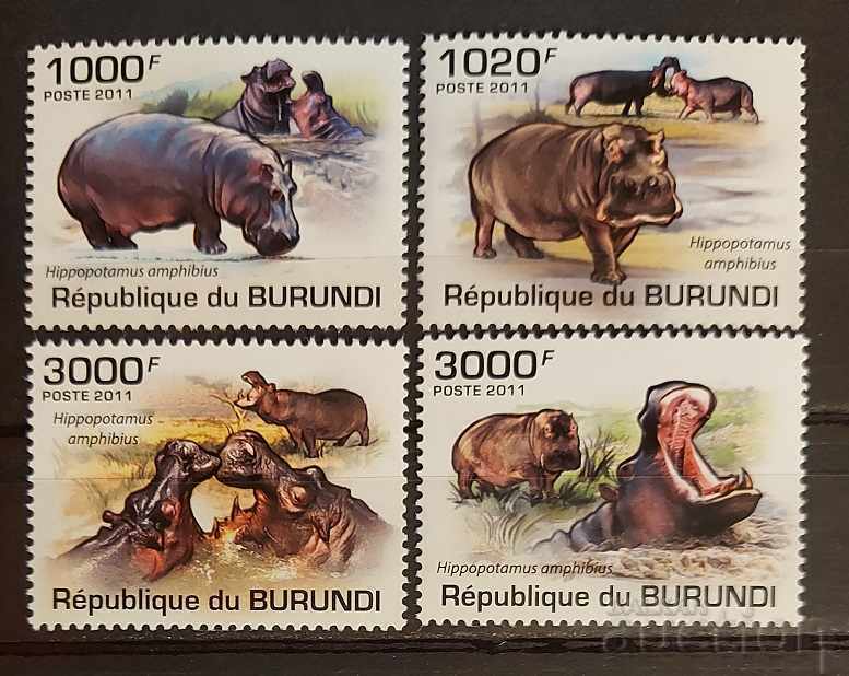 Μπουρούντι 2011 Πανίδα / Ζώα / Ιπποπόταμοι 8 € MNH
